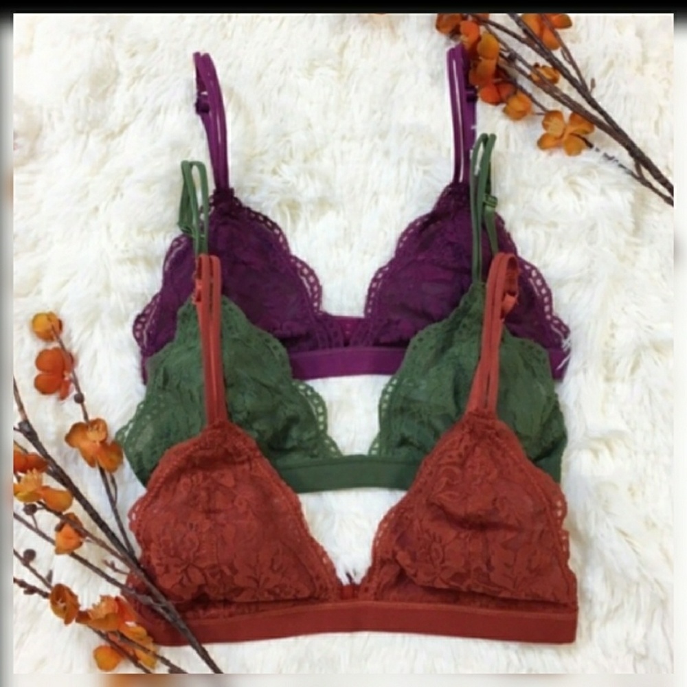 Triangle Lace Bralettes - Picture 1 of 5